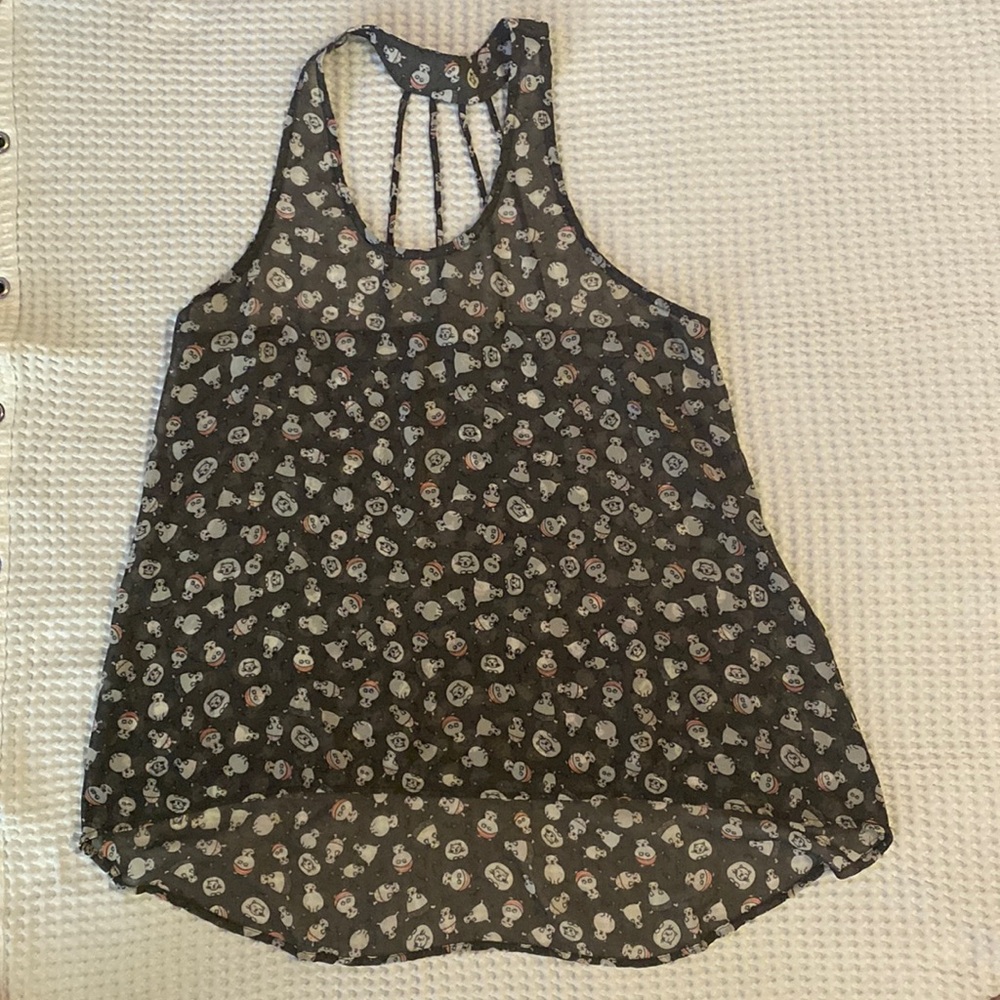 *5 for $20!* Mauve brand rotund kitties sheer tank Juniors Large
